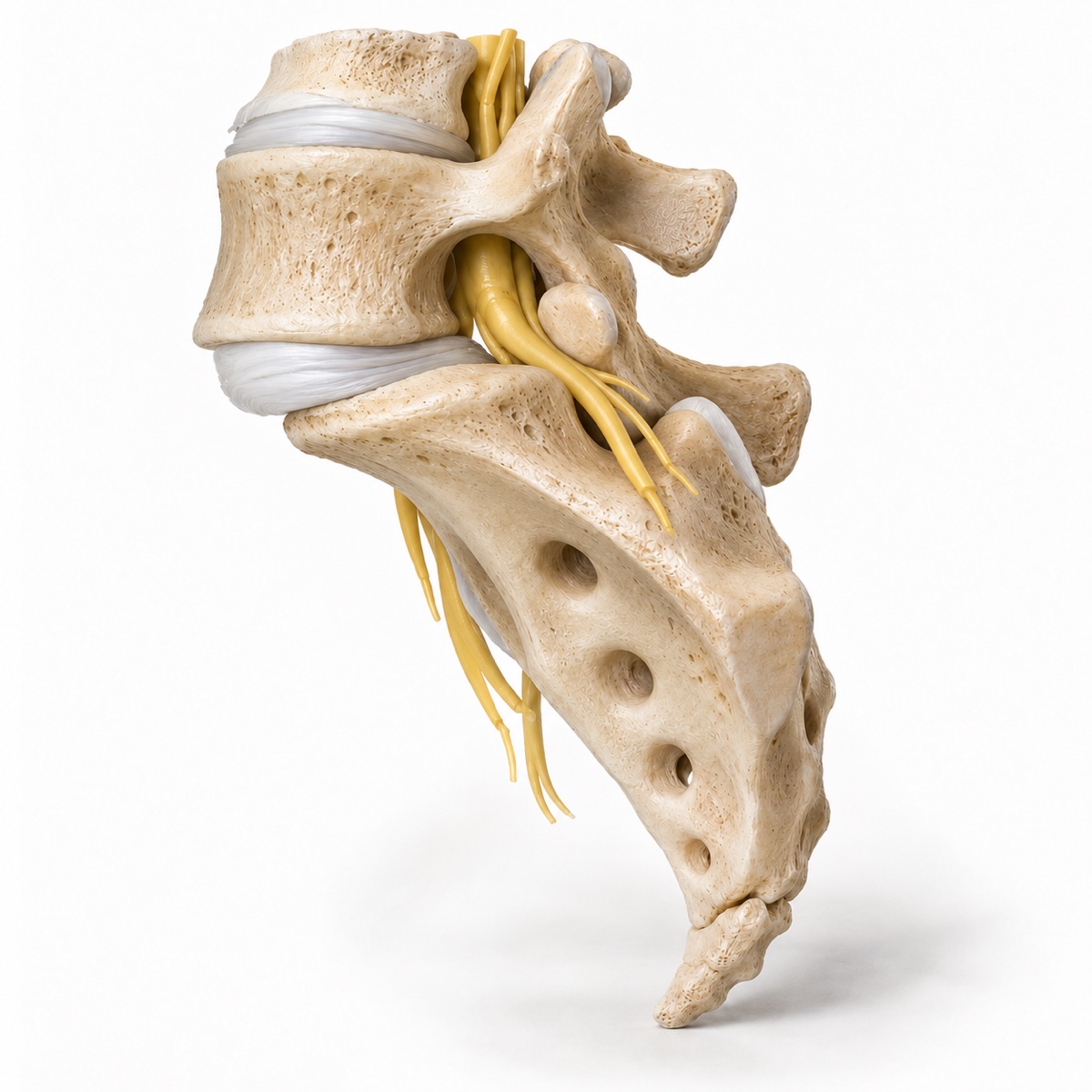 Realistic three-dimensional lateral model of a Grade II slip, with L5 displaced farther forward over the sacrum